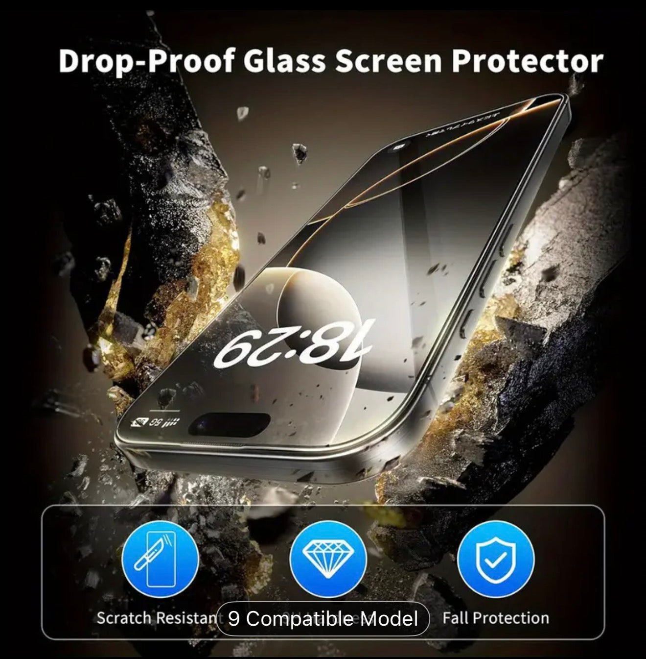 4-in-1 2pcs HD Tempered Glass Screen Protector + 2pcs Lens Protective Film, 9H Hardness, Compatible with iPhone 17 Air/16 Plus/17/Pro/Pro Max Series,