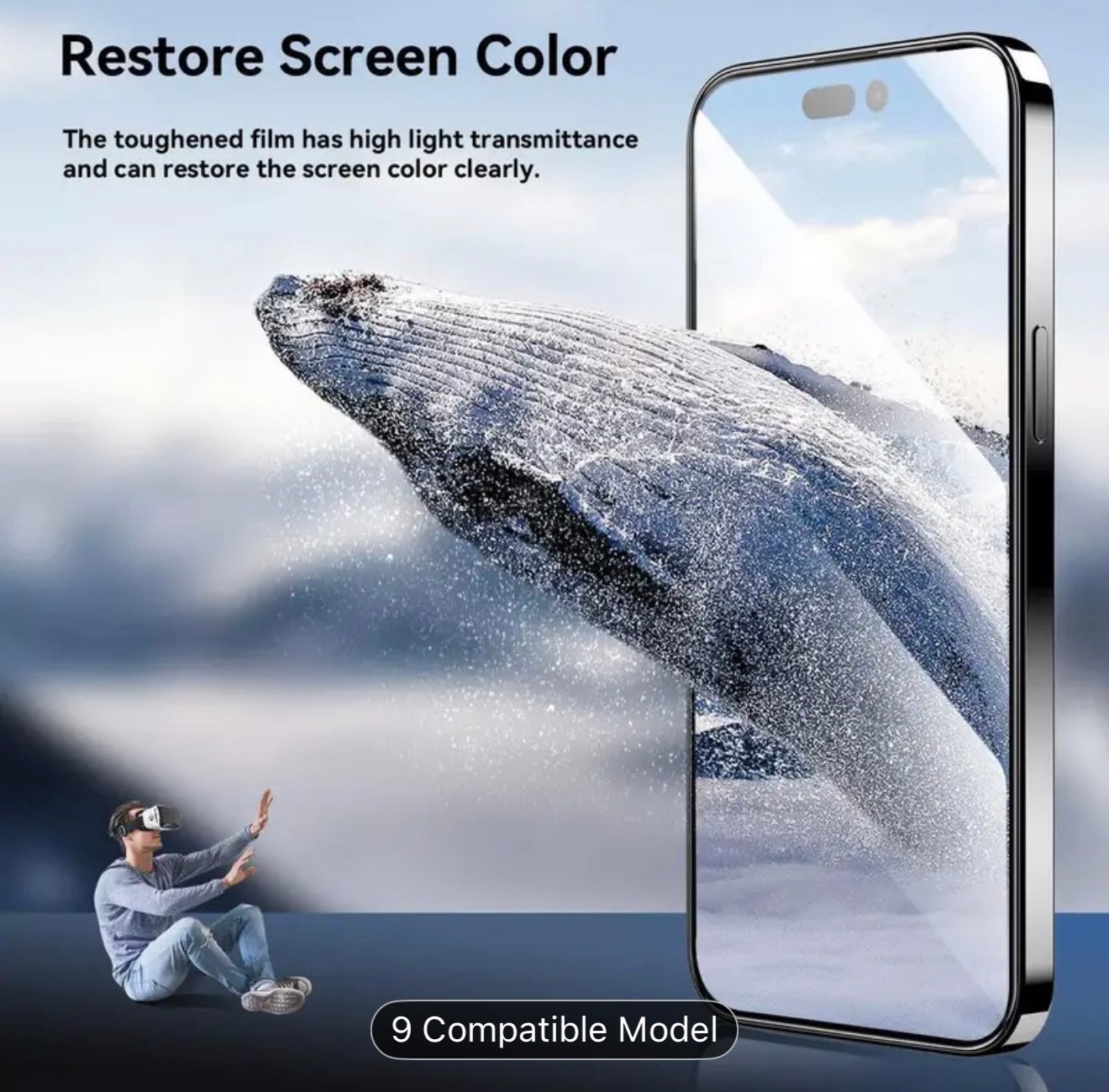 4-in-1 2pcs HD Tempered Glass Screen Protector + 2pcs Lens Protective Film, 9H Hardness, Compatible with iPhone 17 Air/16 Plus/17/Pro/Pro Max Series,