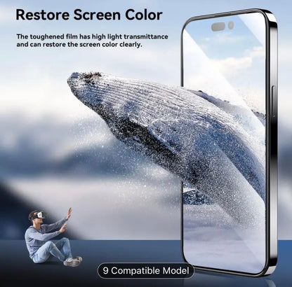 4-in-1 2pcs HD Tempered Glass Screen Protector + 2pcs Lens Protective Film, 9H Hardness, Compatible with iPhone 17 Air/16 Plus/17/Pro/Pro Max Series,