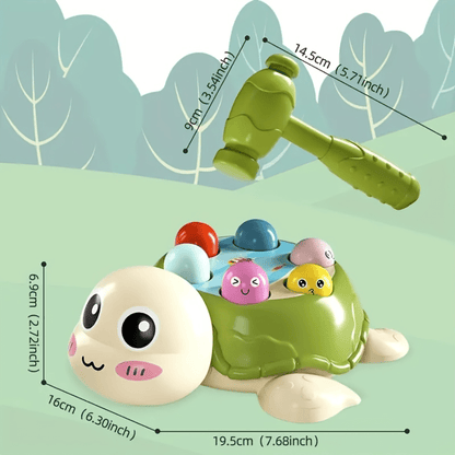 1pc Interactive Turtle Hammer Toy - Colorful Shape Sorting Game for Youngsters 0-3 Years, Durable ABS Construction, Fun Educational Play with Cartoon Turtle & Hammer, Perfect Gift for Christmas, Halloween, Thanksgiving